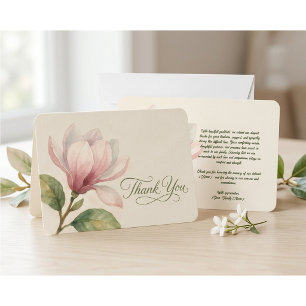 Aquarell-Magnolie-Trauer-Dankeskarten Dankeskarte