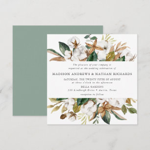 Aquarell-Magnolien   Florale Hochzeit Einladung