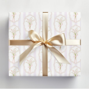 Aquarell-Maiglöckchen-Blumenmuster Geschenkpapier Set