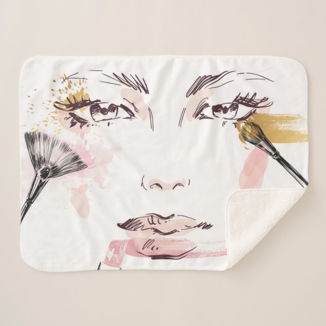 Aquarell-Make-upgesicht Sherpadecke (Vorderseite (Horizontal))