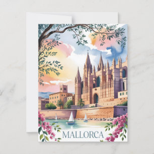 Aquarell-Malerei auf Mallorca Postkarte