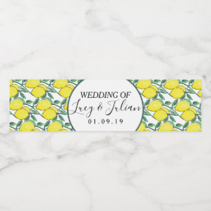 Aquarell-Malerei-Limonen-Grün-Hochzeit Wasserflaschenetikett