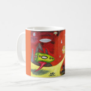 Aquarell-Malerei Science-Fiction-Dimension-Kunst Kaffeetasse