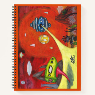 Aquarell-Malerei Science-Fiction-Dimension-Kunst Notizbuch