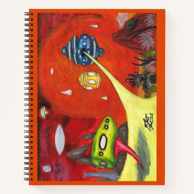 Aquarell-Malerei Science-Fiction-Dimension-Kunst Notizbuch (Vorderseite)