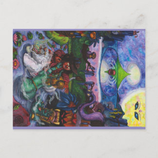 Aquarell-Malreise Eros Löwin Pyramide Postkarte