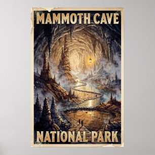 Aquarell Mammoth Cave National Park Retro Poster
