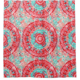 Aquarell-Mandala Duschvorhang