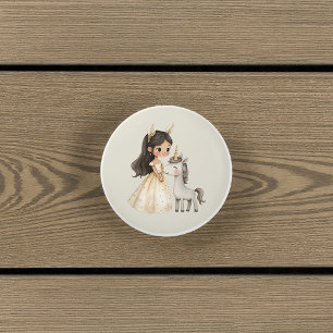 Aquarell-Märchenprinzessin Whimsical Keramikknauf
