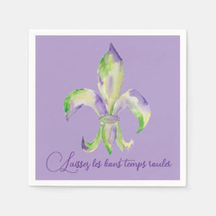 Aquarell-Mardi-Gras-Fleur-de-Lis Serviette