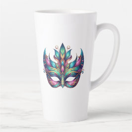 Aquarell Mardi Gras Maske Milchtasse