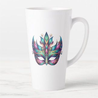 Aquarell Mardi Gras Maske Milchtasse