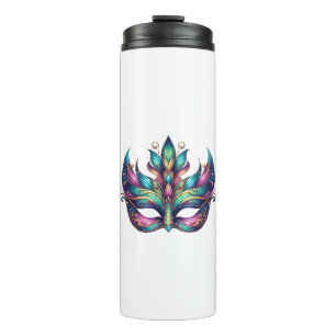 Aquarell Mardi Gras Maske Thermosbecher