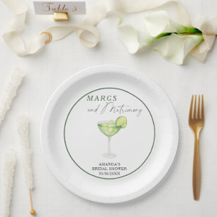 Aquarell Margs und Matrimony Brautparty Pappteller