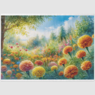 Aquarell-Mariengarten-Dekoupage Seidenpapier