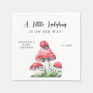 Aquarell-Marienkäfer ist auf dem Weg! Baby Shower  Serviette