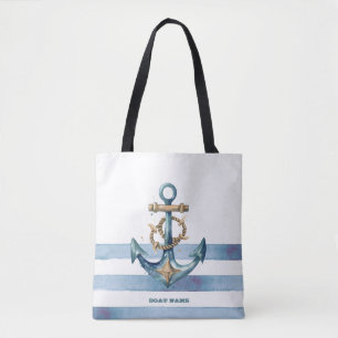 Aquarell Marine-Anker Hellblaue Streifen