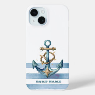 Aquarell Marine-Anker Hellblaue Streifen Case-Mate iPhone Hülle