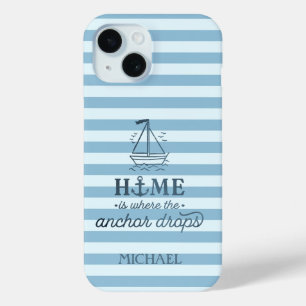 Aquarell-Marine-Boot Hellblaue Streifen Case-Mate iPhone Hülle