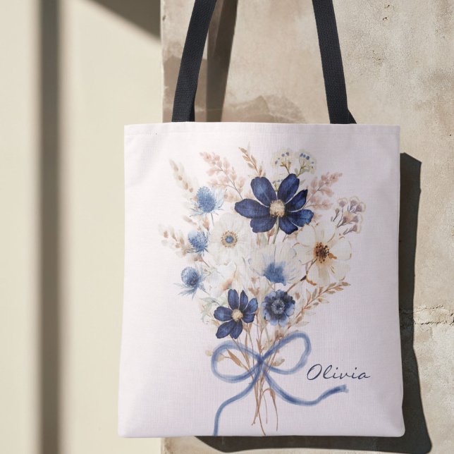Aquarell Marineblauer Blumenstrauß Personalisiert (Von Creator hochgeladen)