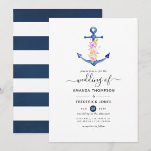 Aquarell Maritime Hochzeit Einladung