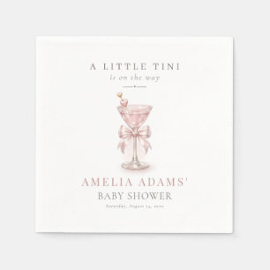 Aquarell Martini Bogen Rosa Mädchen Baby Shower Pa Serviette