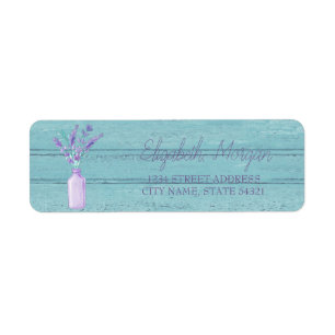 Aquarell-Mason-Glas-Lavendel-Holztextur-Adresse