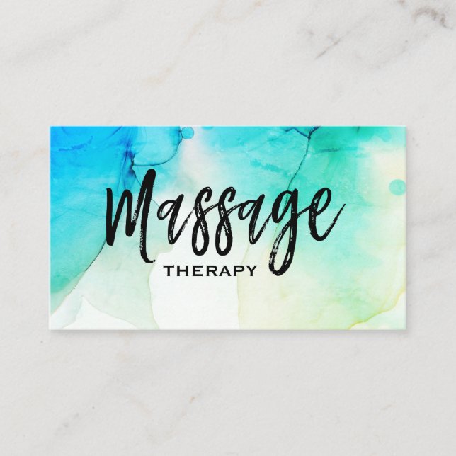 *~* Aquarell-Massage-Therapie-Massage-Therapeut Visitenkarte (Vorderseite)