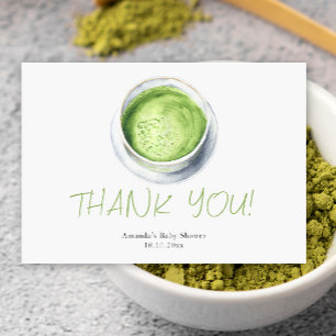 Aquarell-Matcha-Latte-Baby-Shower-Dankeschön Dankeskarte
