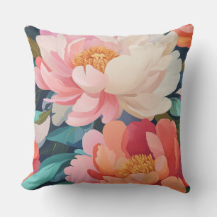 Aquarell-Maximalist-eklektisches Blumendekor für Z Kissen