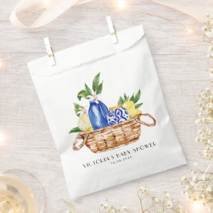 Aquarell Mediterrane Körbe Babydusche Geschenktütchen