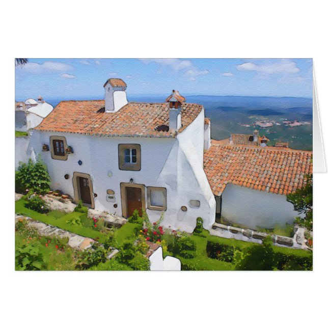 Aquarell Mediterranes Haus (Vorderseite (Horizontal))