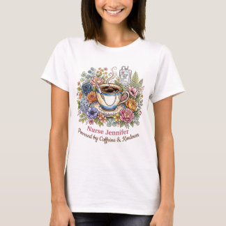 Aquarell Medizin Kaffee Floral Personalisierter Na T-Shirt