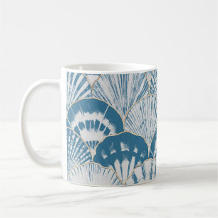 Aquarell-Meeresschale japanische Wellen nahtloses Kaffeetasse