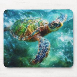 Aquarell Meeresschildkröte Mousepad