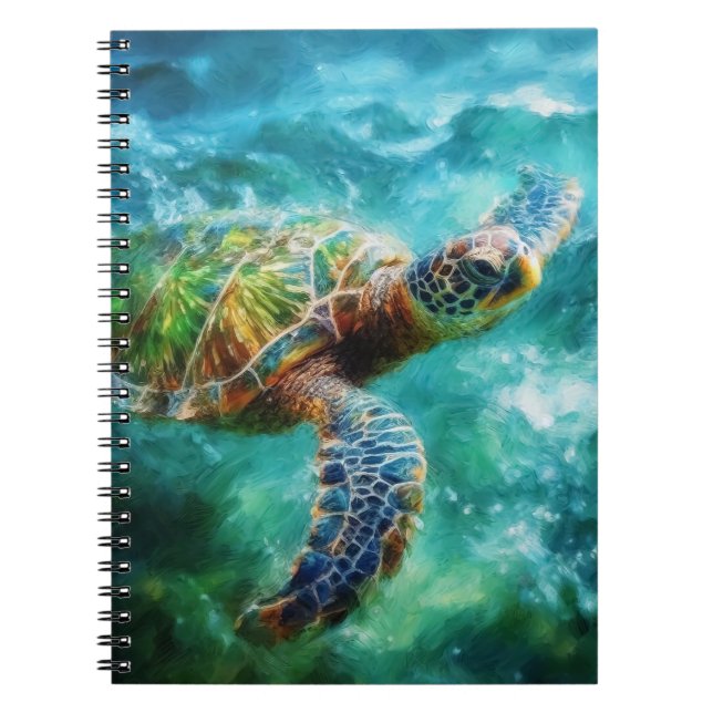 Aquarell Meeresschildkröte Notizblock (Vorderseite)