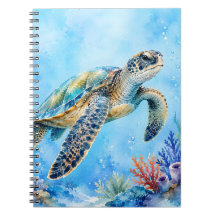 Aquarell Meeresschildkröte Unterwasser