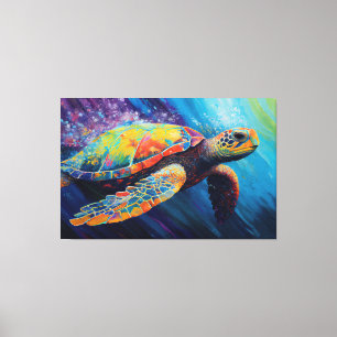 Aquarell-Meeresschildkröten-Malerei auf Leinwand