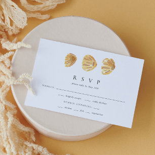 Aquarell-Meeresschnecke Elegante Minimal-Hochzeits RSVP Karte