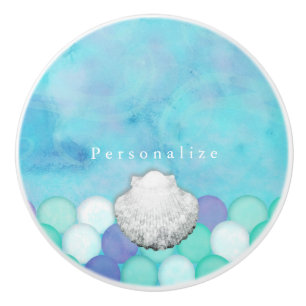 Aquarell-Meerjungfrau stuft kundenspezifisches Keramikknauf