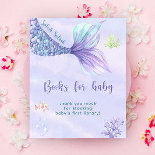 Aquarell-Meerjungfrauenschwanz - Bücher für Baby Poster