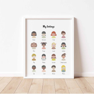 Aquarell Mein Gefühl Diagramm Poster