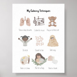 Aquarell Meine beruhigenden Techniken Diagramm Pos Poster