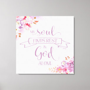 Aquarell Meine Seele findet Ruhe, Ps 62:1 Leinwanddruck