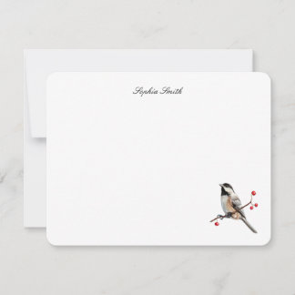 Aquarell-Meise Vogel flach Dankeskarte