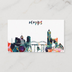 Aquarell-Memphis-Skyline Visitenkarte