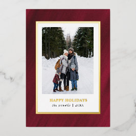 Aquarell Merlot Roter Rahmen Foto Weihnachten Folien Feiertagskarte