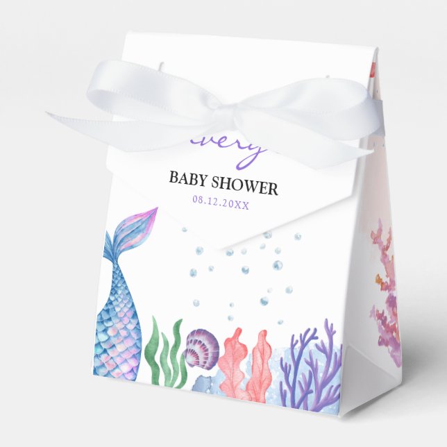 Aquarell Mermaid Baby Showbox Geschenkschachtel (Vorderseite)