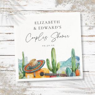 Aquarell Mexican Cactus Fiesta Paare Dusche Serviette