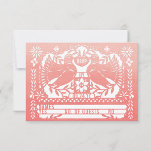 Aquarell Mexican Fantail Doves Papado Picado RSVP Karte